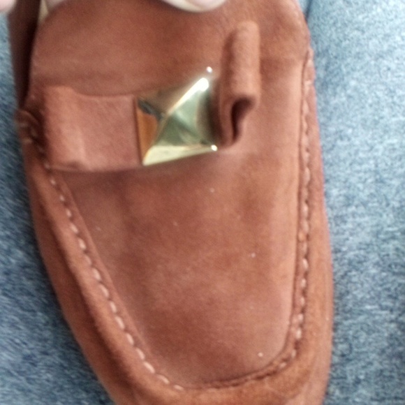 Kate Spade brown suede loafers with gold accented bow-7.5 - Picture 7 of 7